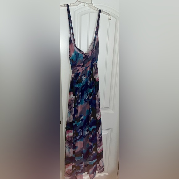 Ever Pretty Multicolor Floral Jeweled Bodice Flowy Maxi Dress Size 2XL - Picture 6 of 8